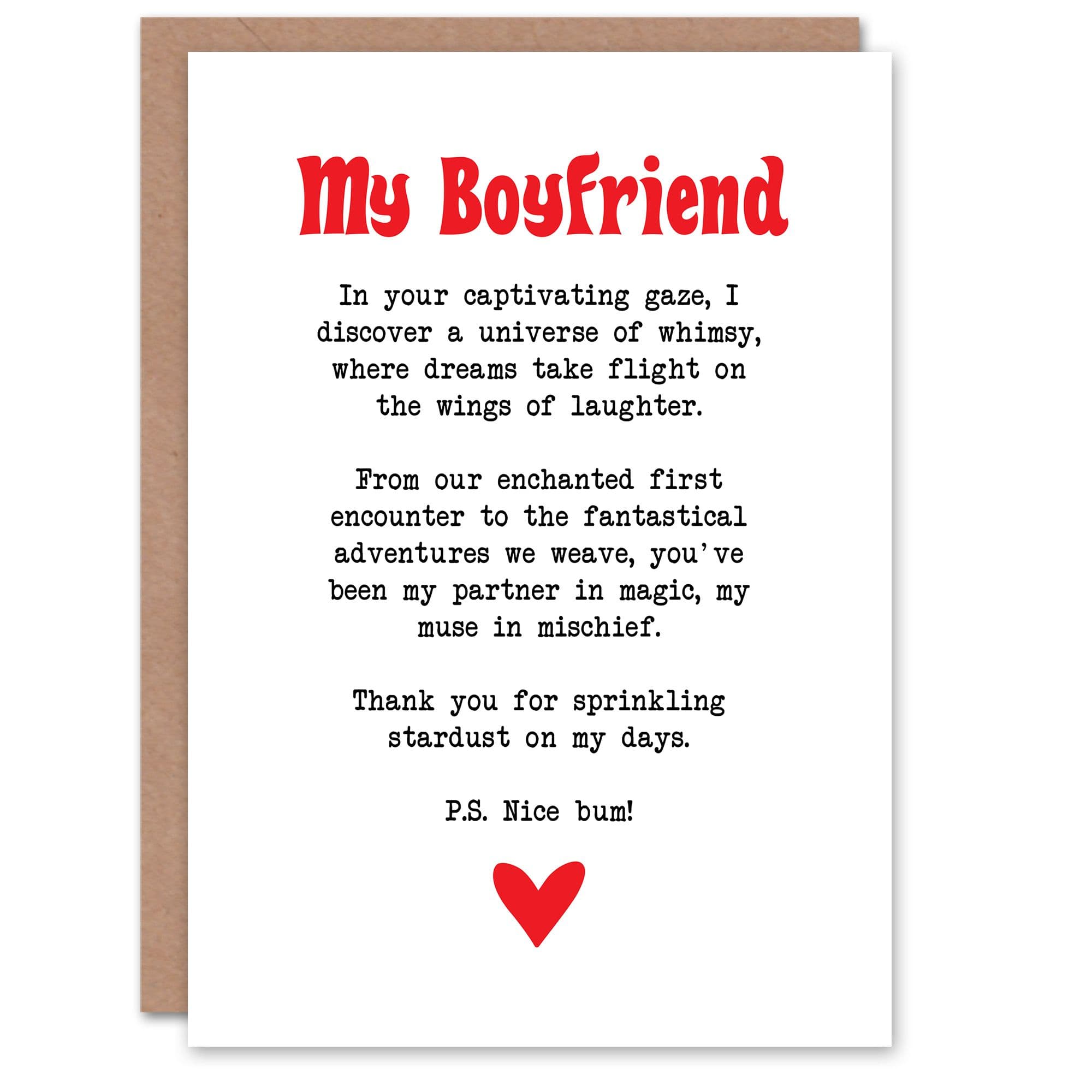 Greeting Card Love Poem Whimsy Magic Boyfriend Romantic Poetry