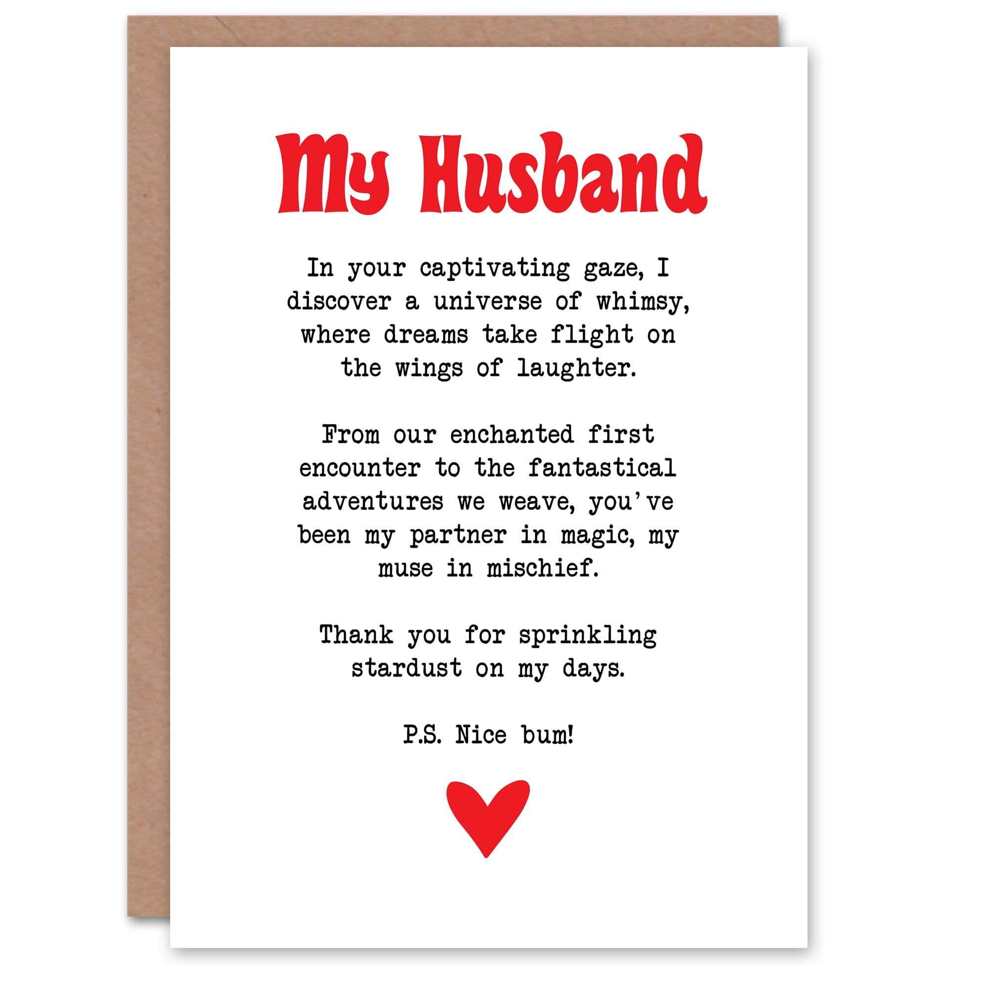Greeting Card Love Poem Whimsy Magic Husband Romantic Poetry