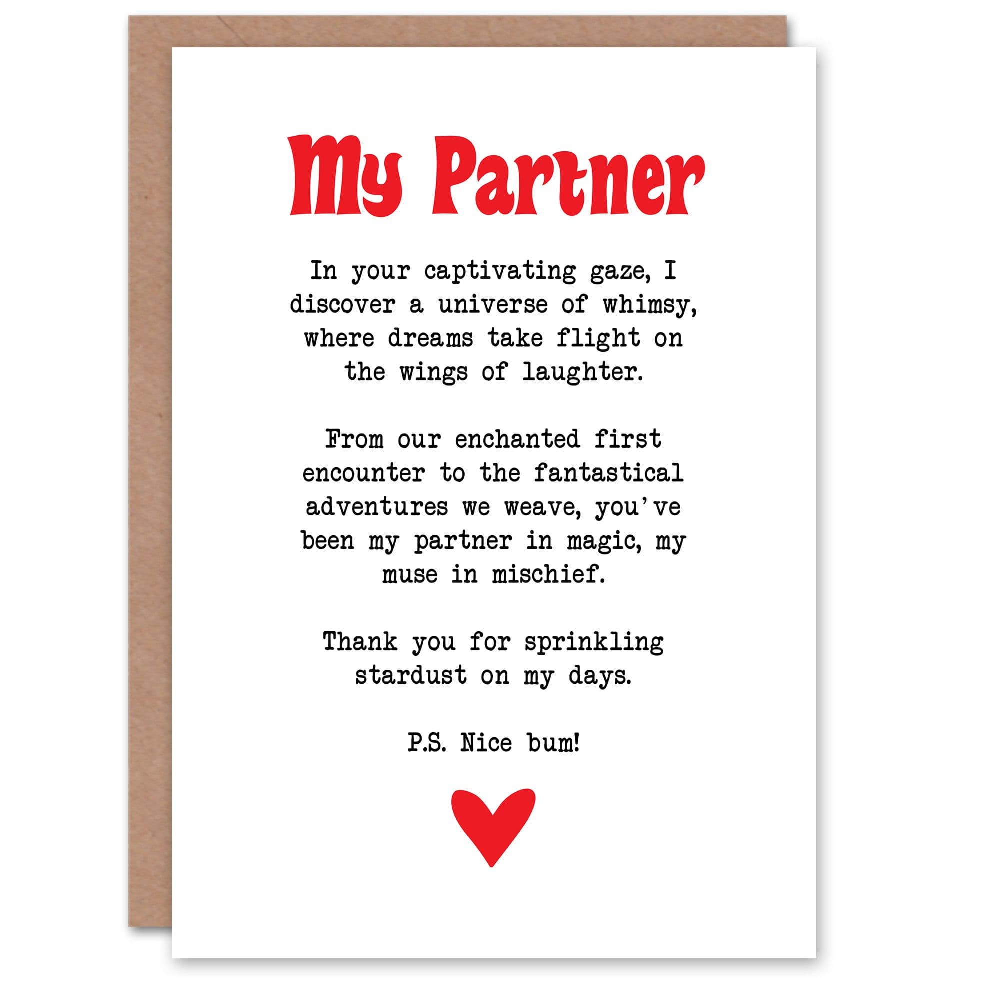 Greeting Card Love Poem Whimsy Magic Partner Romantic Poetry