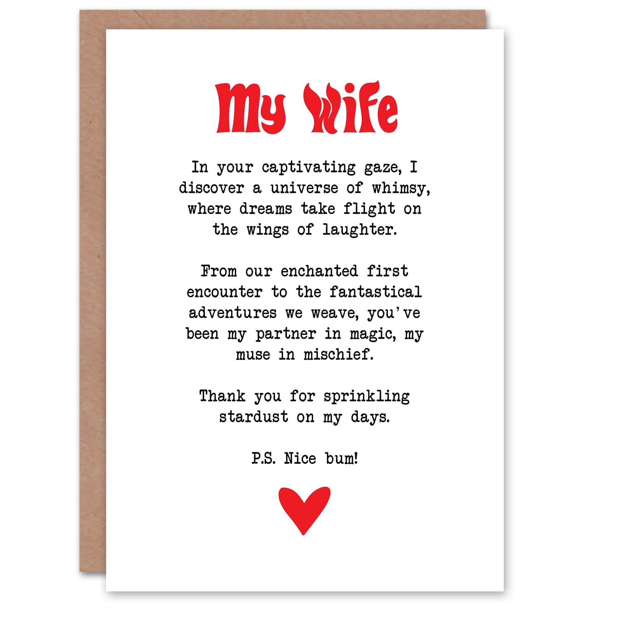 Greeting Card Love Poem Whimsy Magic Wife Romantic Poetry Anniversary