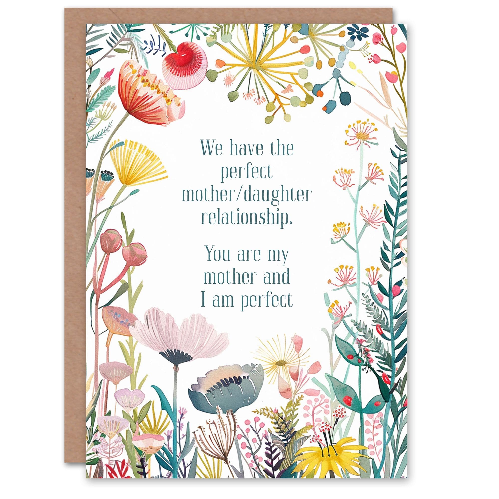 Greeting Card Happy Flowers Mother Perfect Daughter Funny Birthday