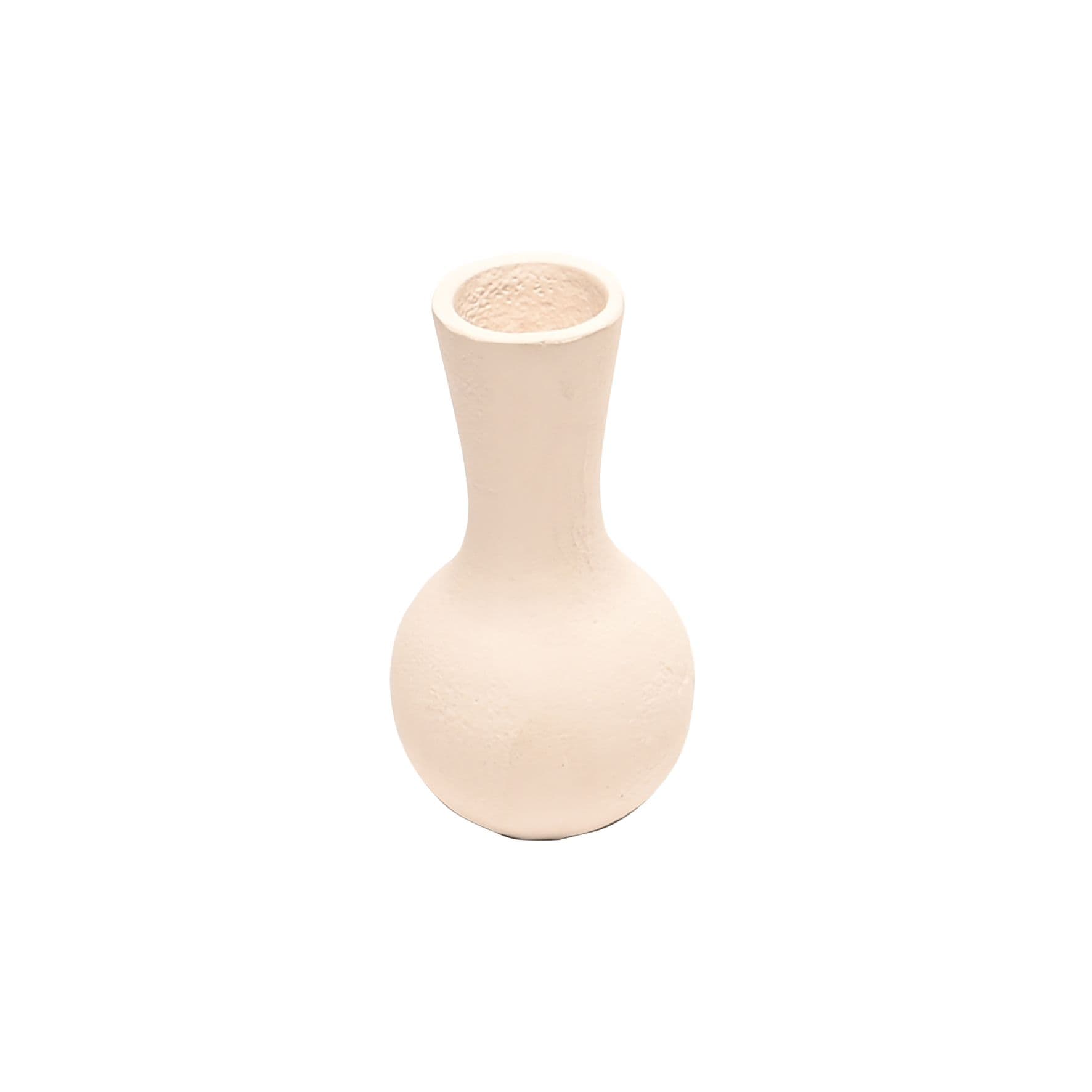 Small Metal Vase - White