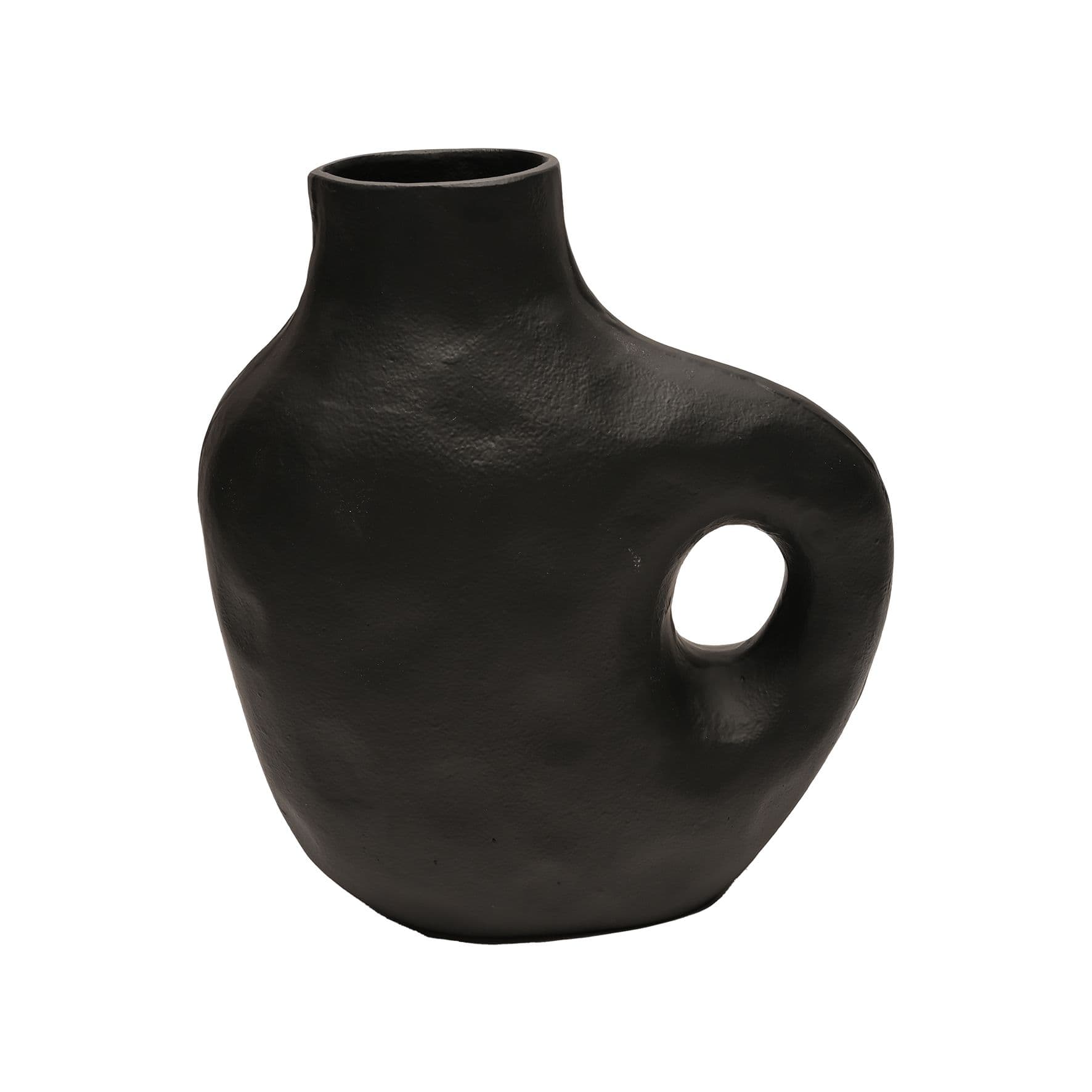 Metal Jug Vase - Black