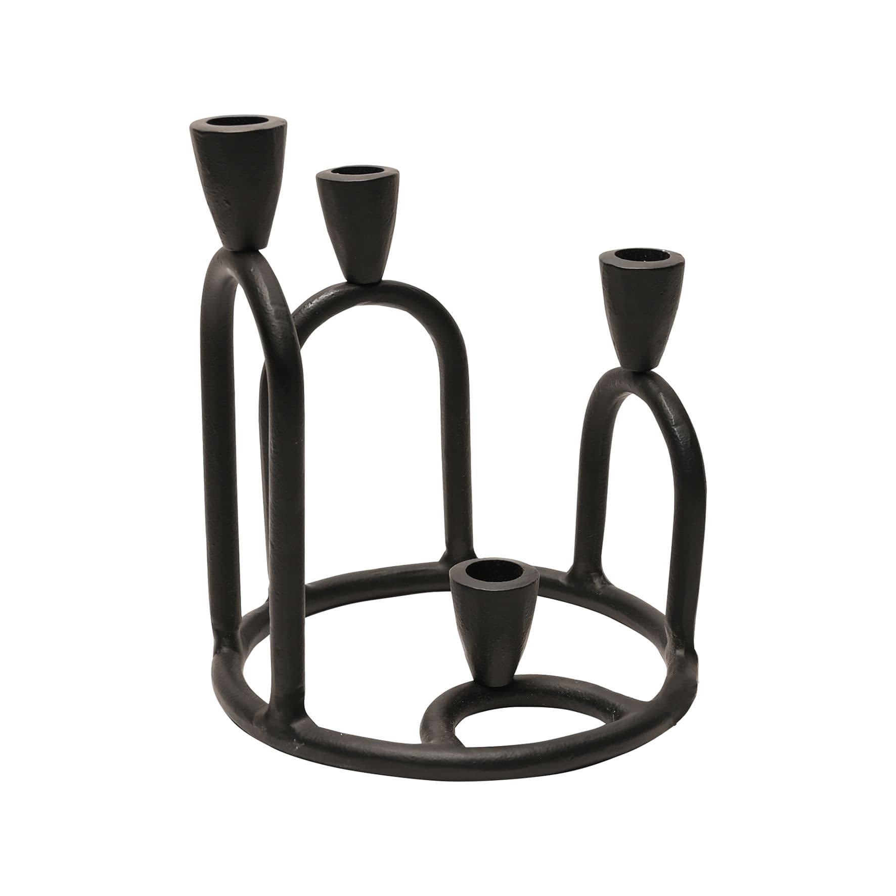 Metal Candlestick Holder for 4 Candles - Black