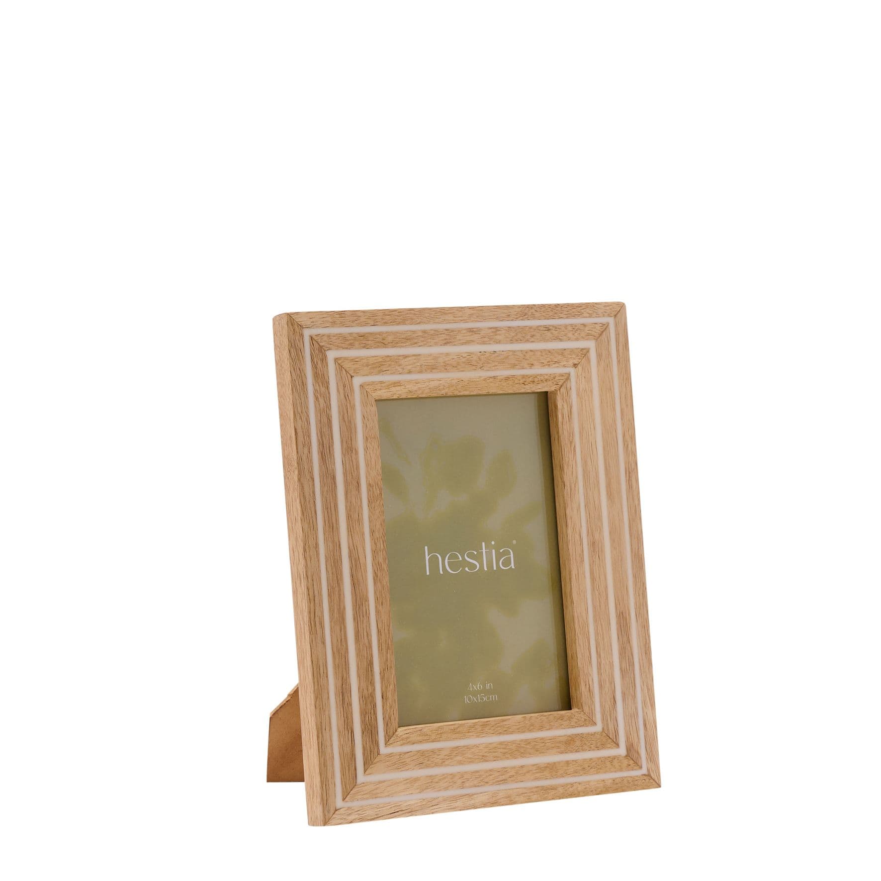 Natural Wood Striped Photo Frame 4" x 6"