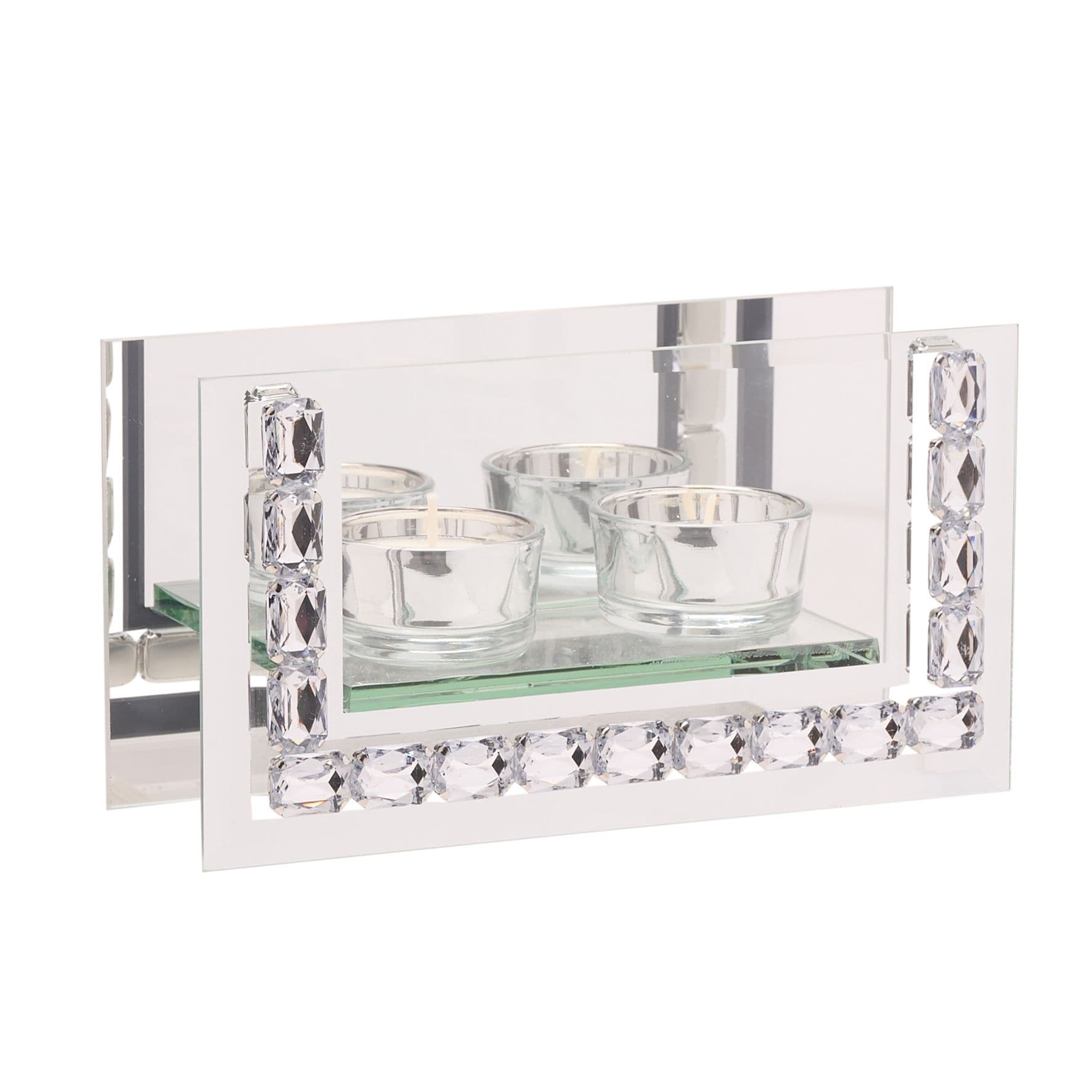 Crystal Rectangle Double Tealight Holder