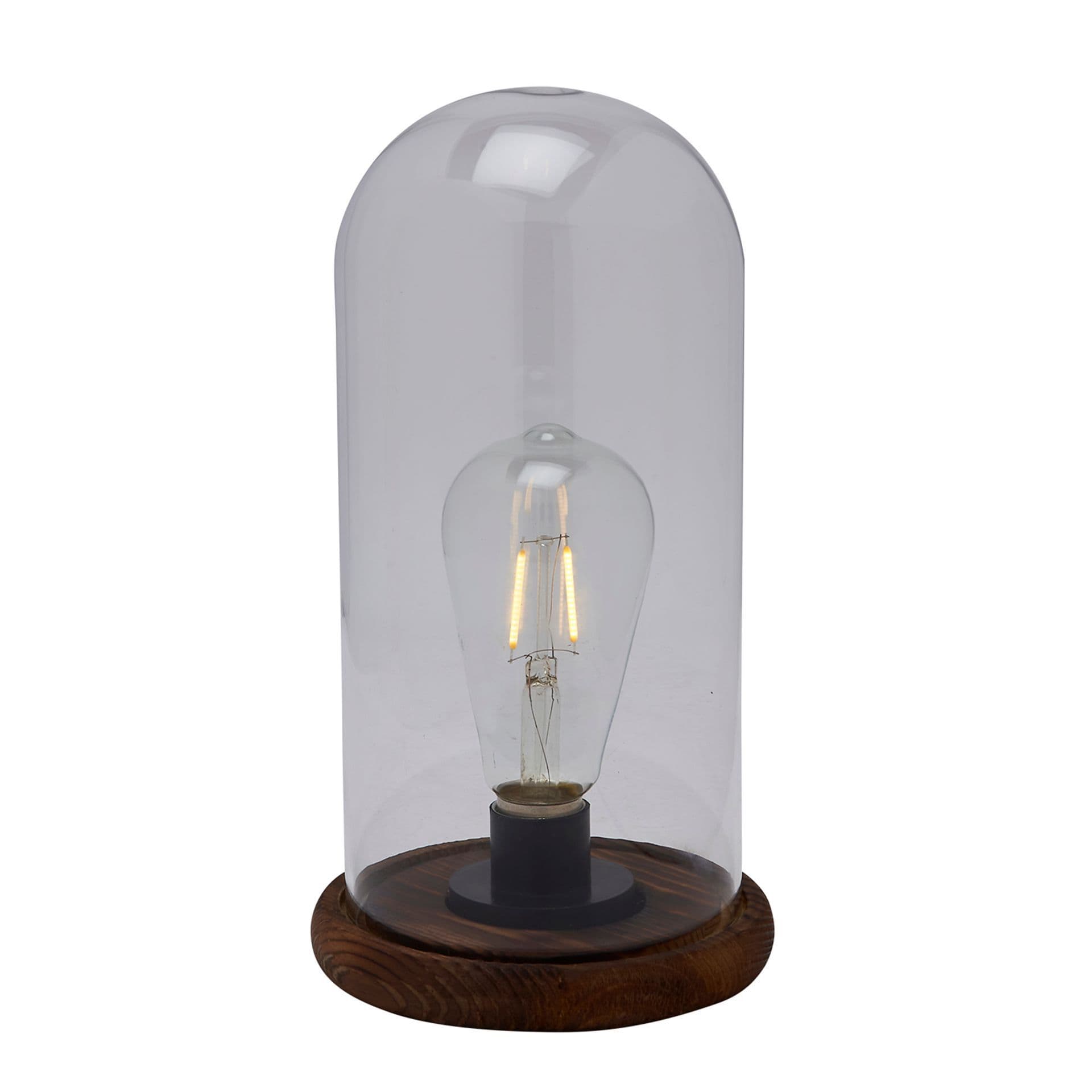 LED Light Up Glass Dome with Bulb - Large