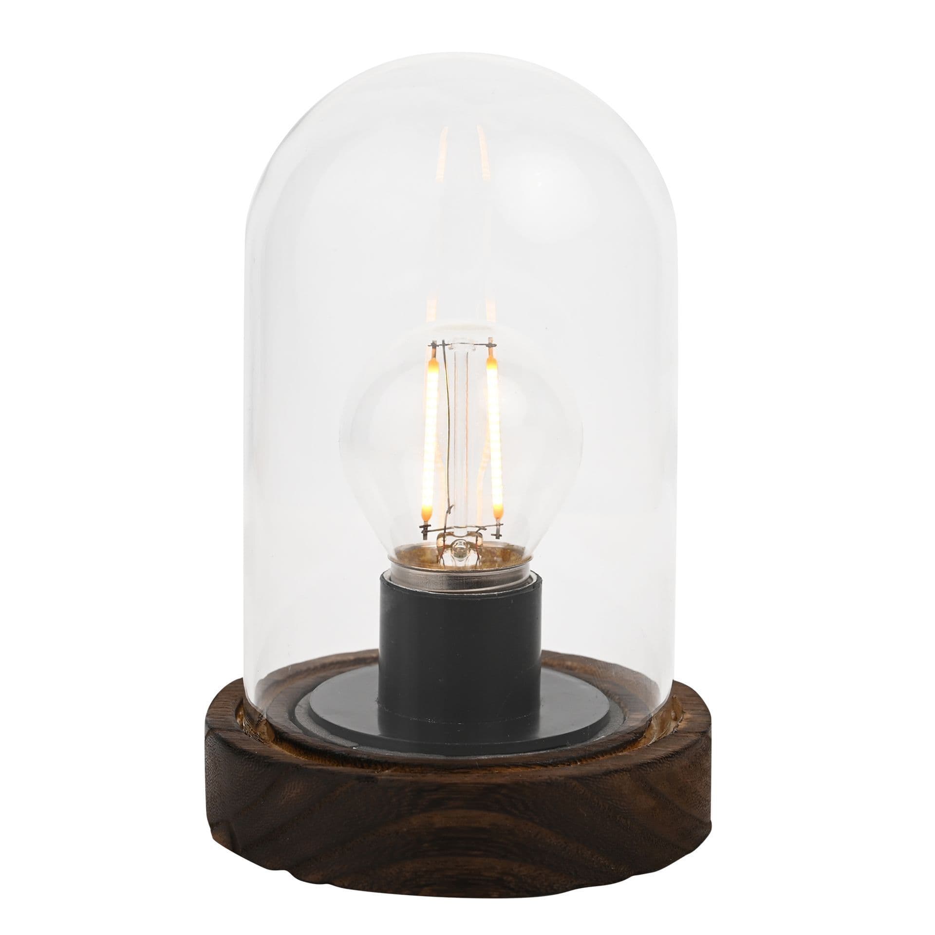 LED Light Up Glass Dome with Bulb - Small