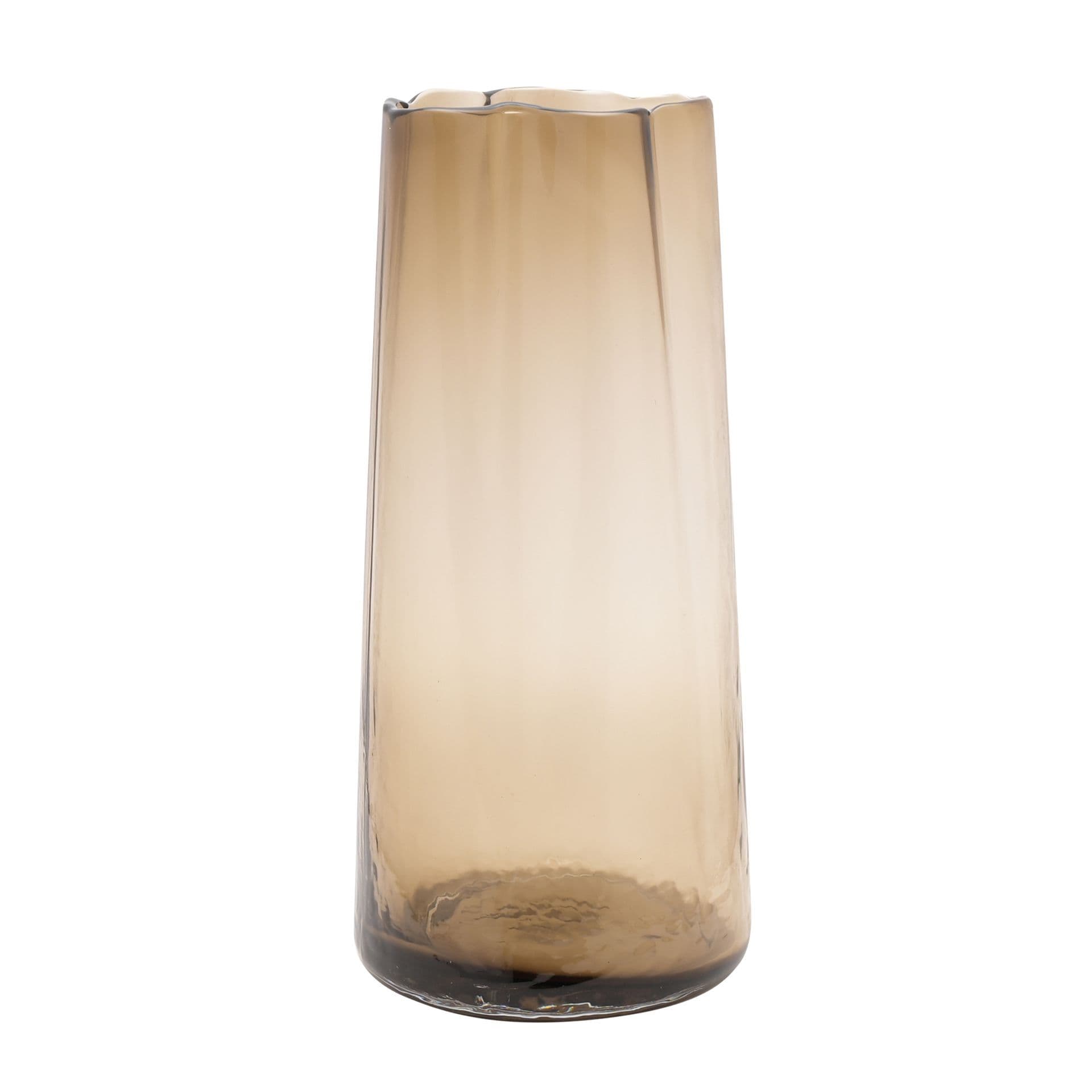 Glass Tall Vase - Scolloped Edge