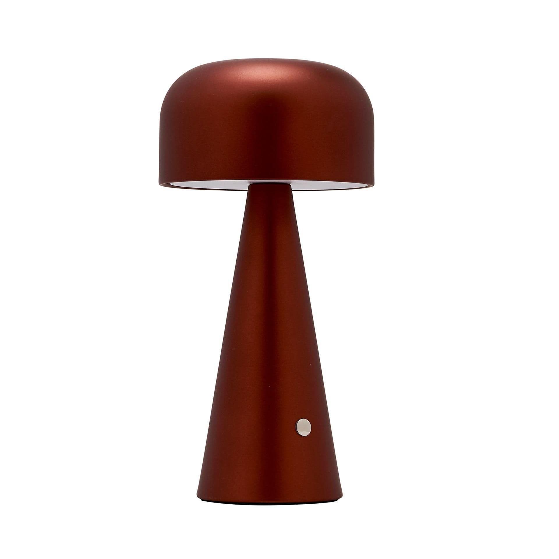 Rusty Red Mushroom USB LED Touch Table Lamp - Tall