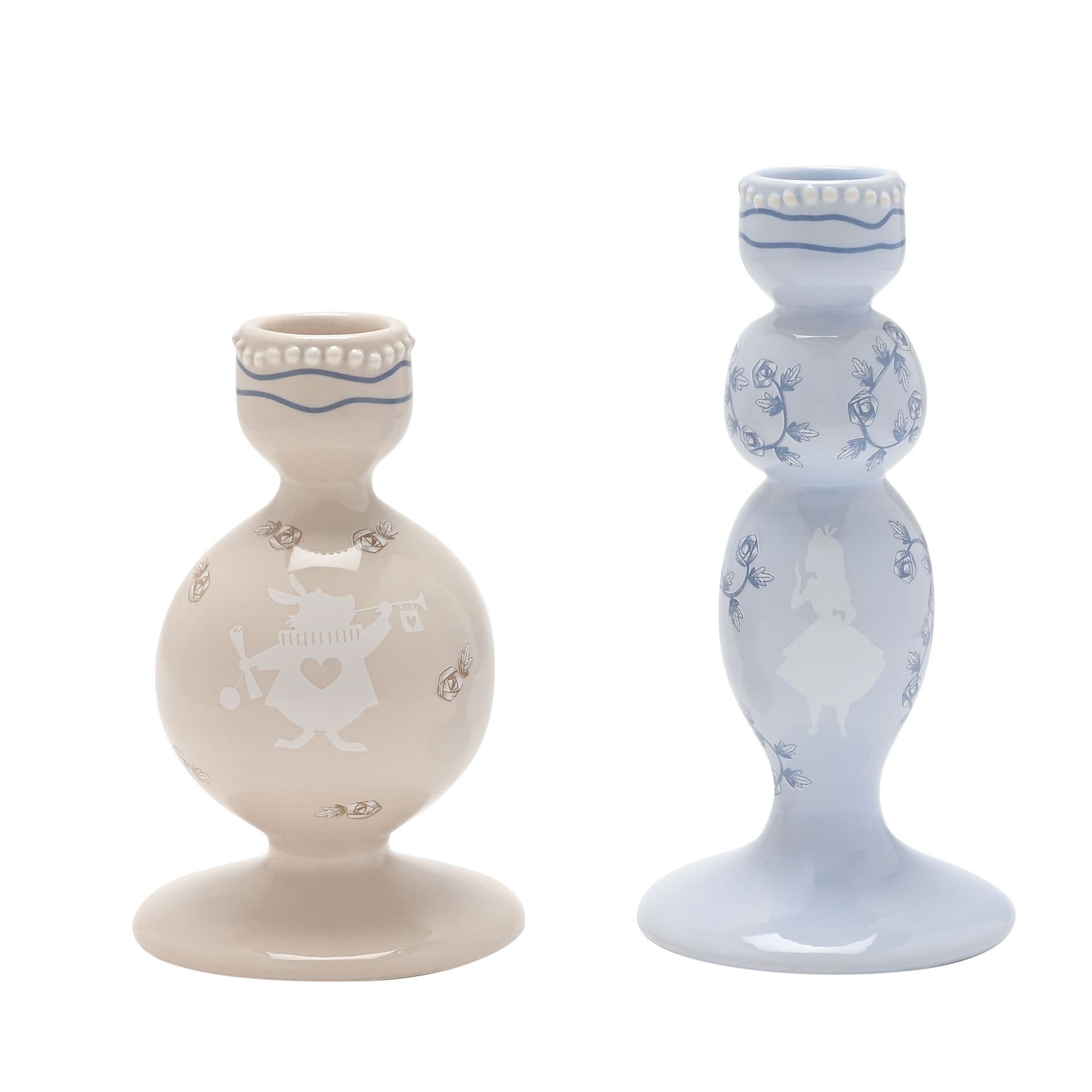 Alice Wonderland Set 2 Taper Candle Holders