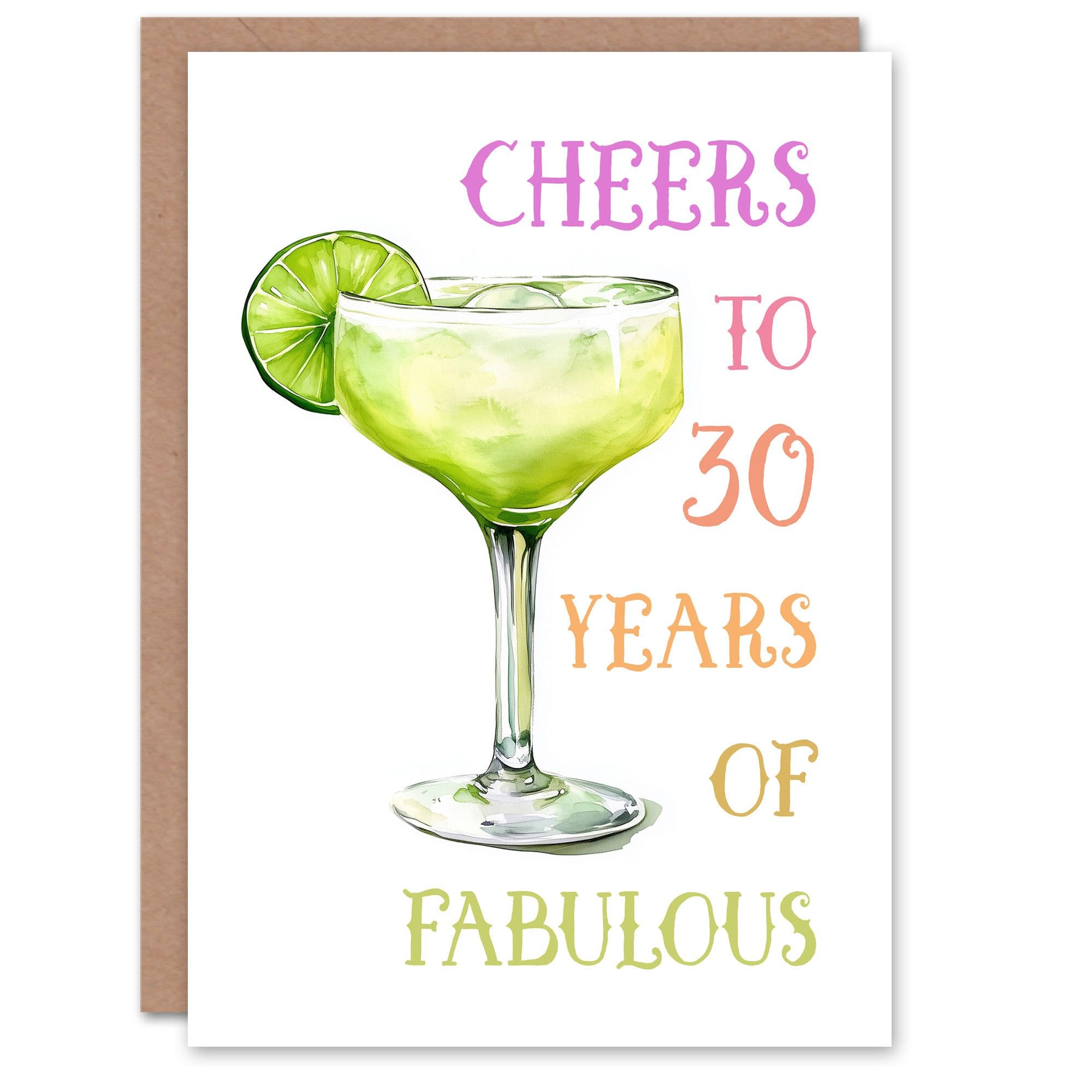Cheers to Fabulous Margarita 30th Birthday Card