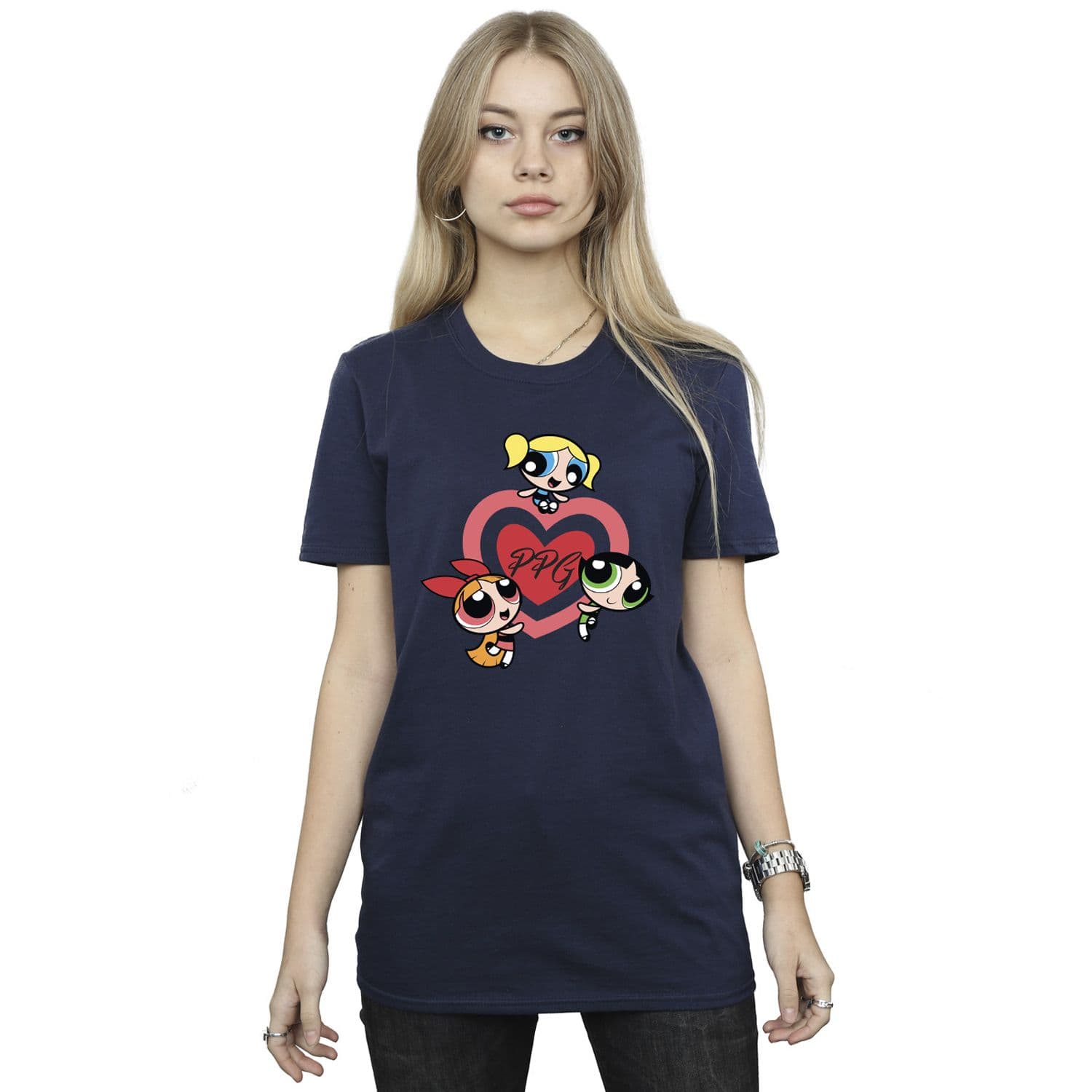 Double Heart Cotton Boyfriend T Shirt