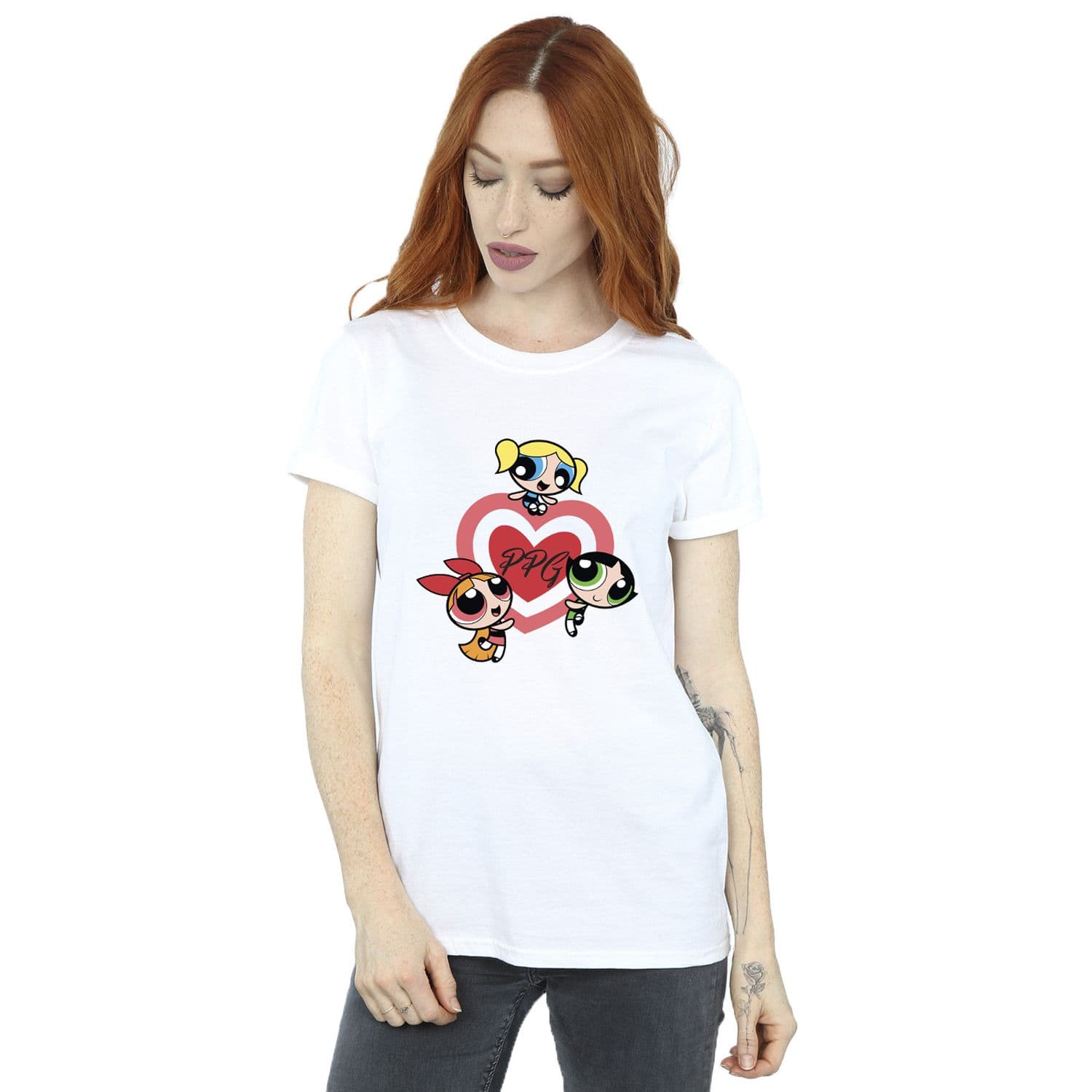 Double Heart Cotton Boyfriend T Shirt