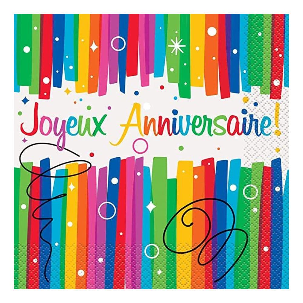 Joyeux Anniversaire Ribbons Napkins