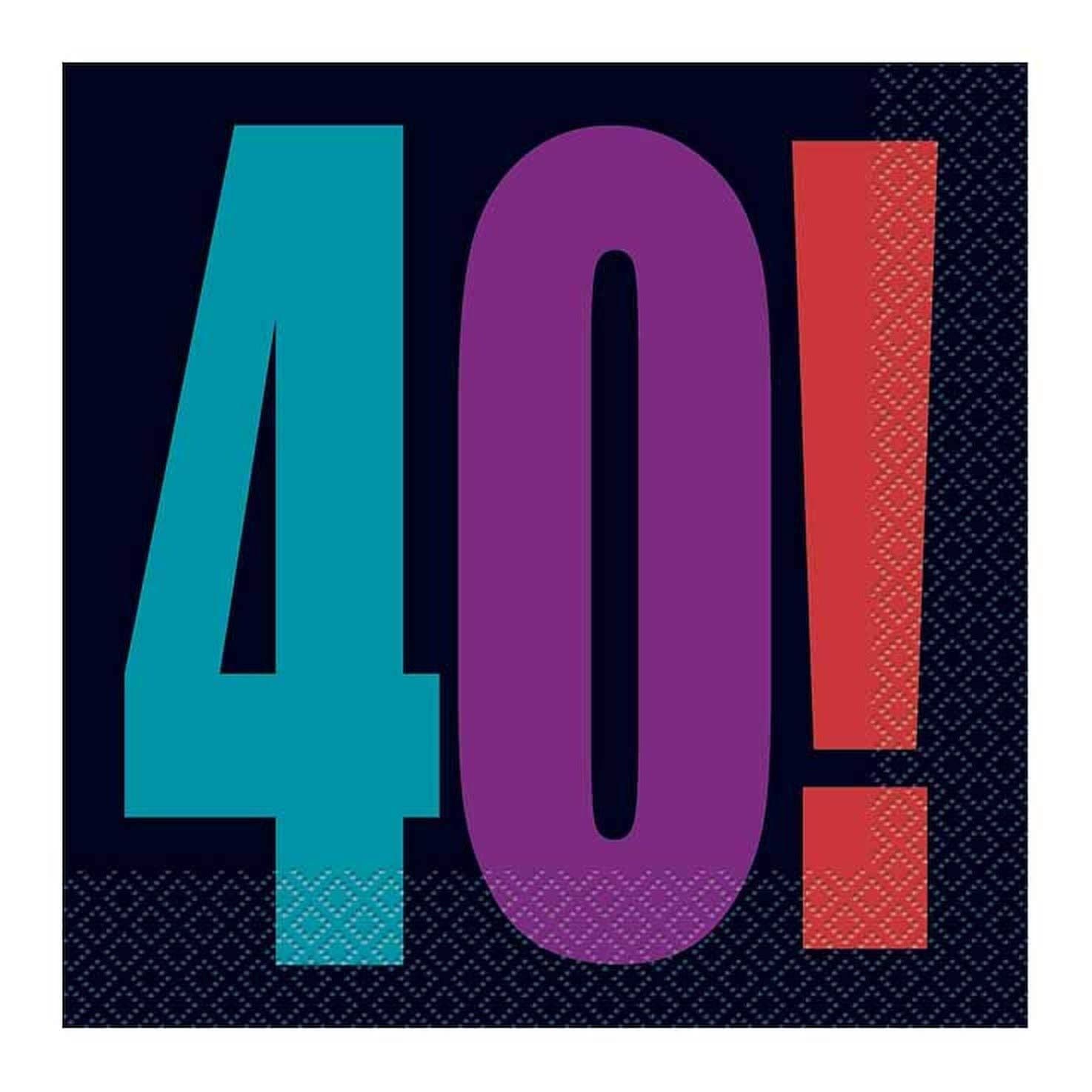 Cheer Paper 40th Birthday Disposable Napkins
