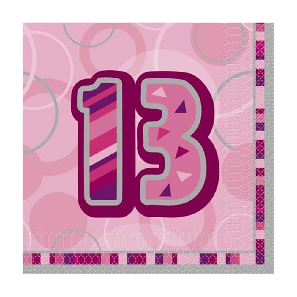 Glitz 13th Birthday Disposable Napkins