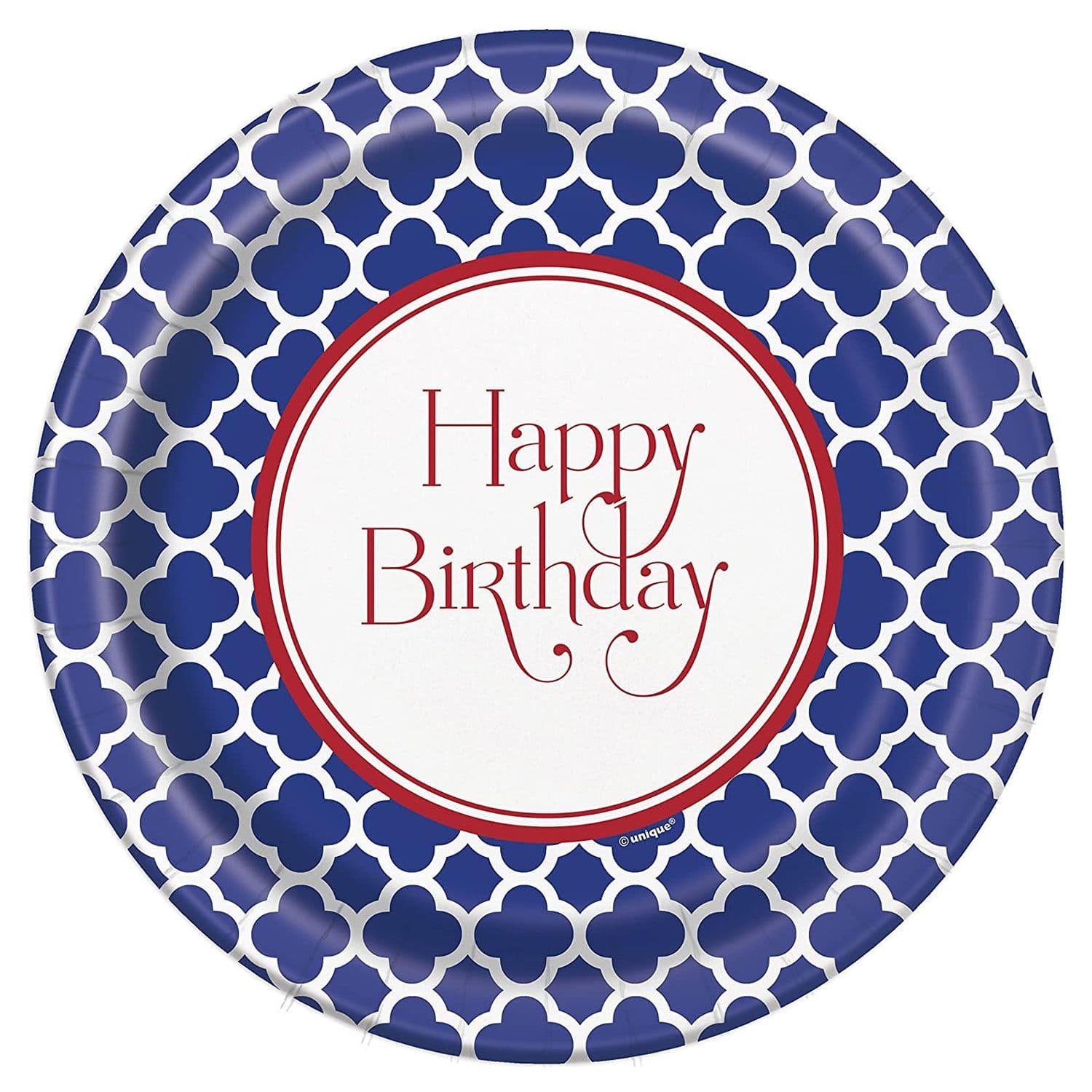 Quatrefoil Happy Birthday Plates