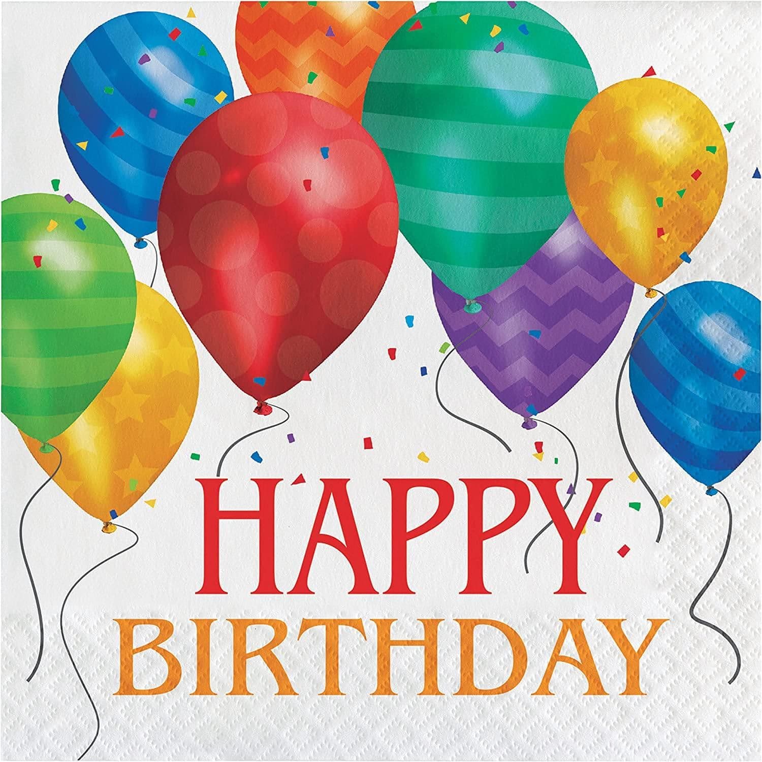 Balloons Happy Birthday Disposable Napkins