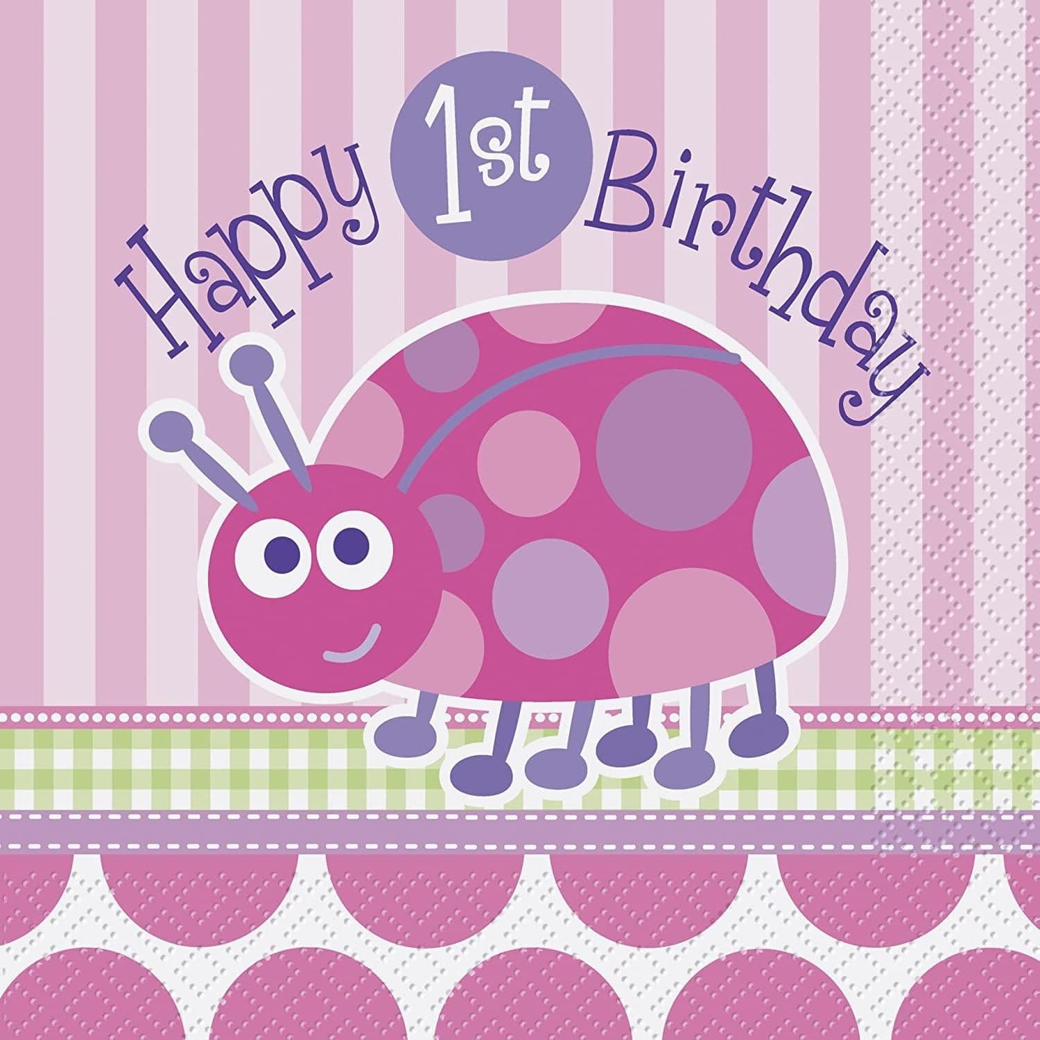 Paper Ladybird 1st Birthday Napkins