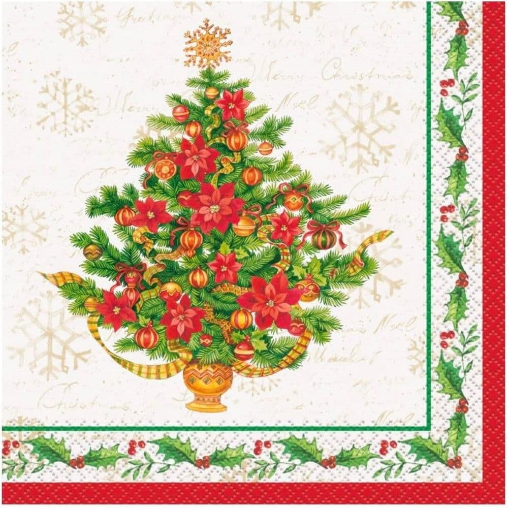 Paper Poinsettia Christmas Napkins