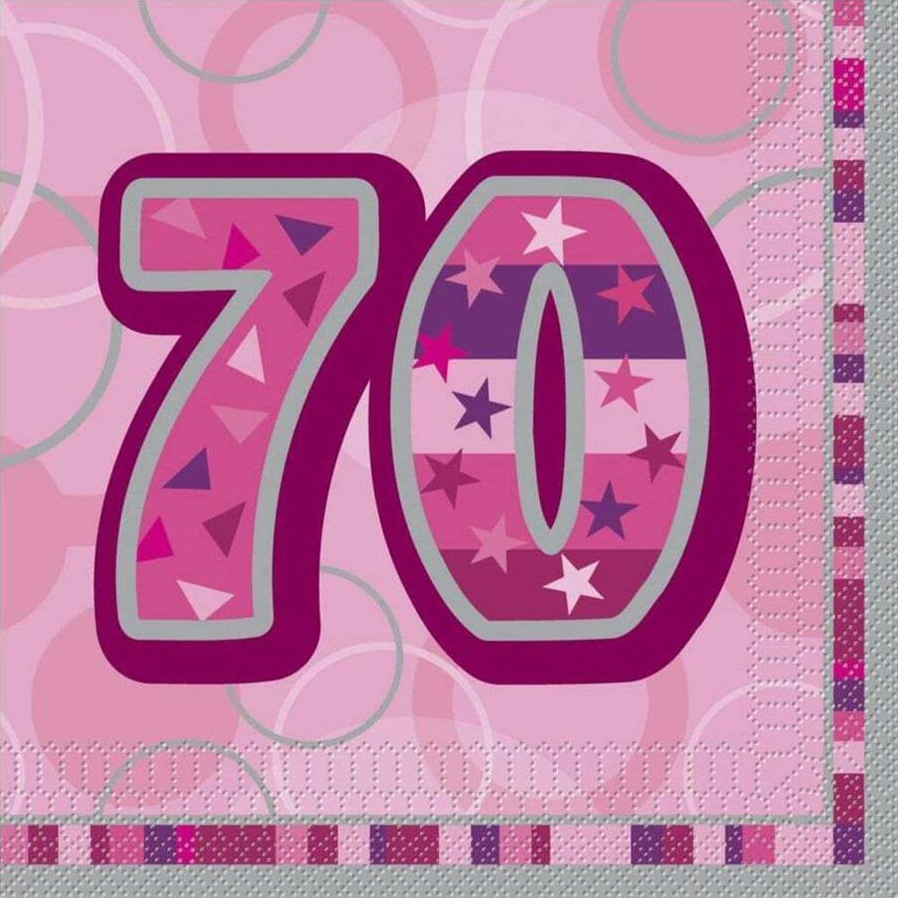 Paper Glitz 70th Disposable Napkins