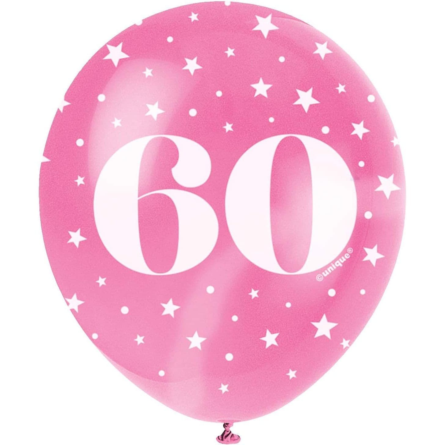 Latex Pearlised 60th Birthday Balloons
