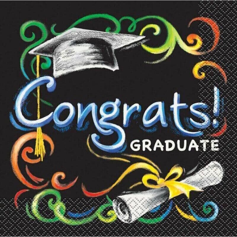 Chalk Board Graduation Disposable Napkins
