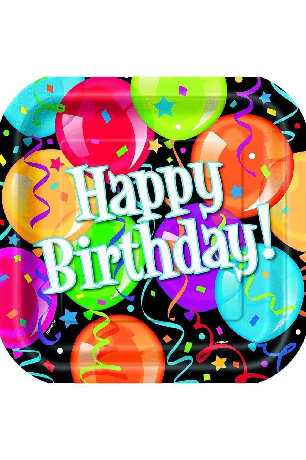 Bravo Square Happy Birthday Plates