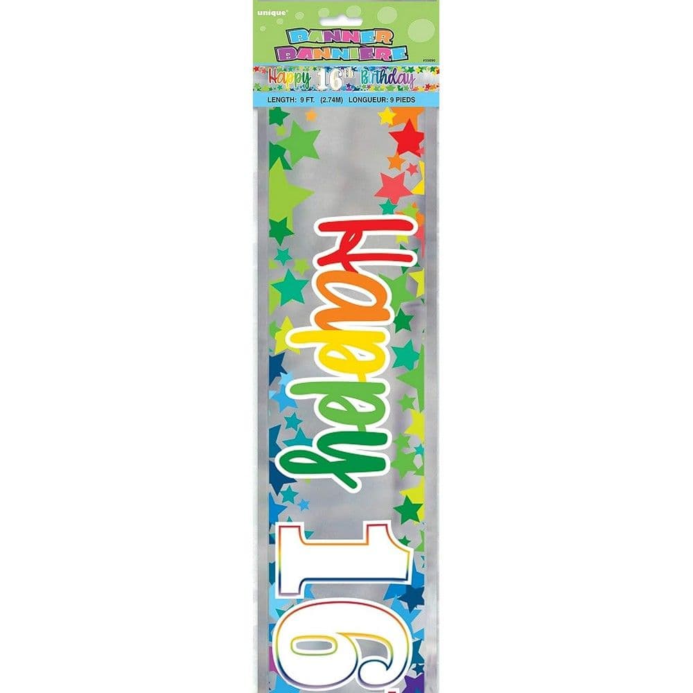 Foil Stars 16th Birthday Banner