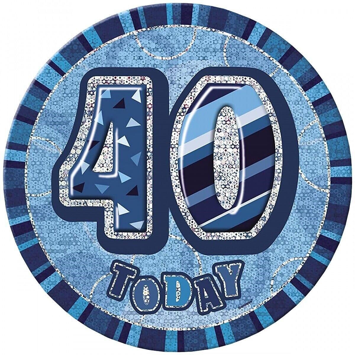 Glitz 40th Birthday Badge