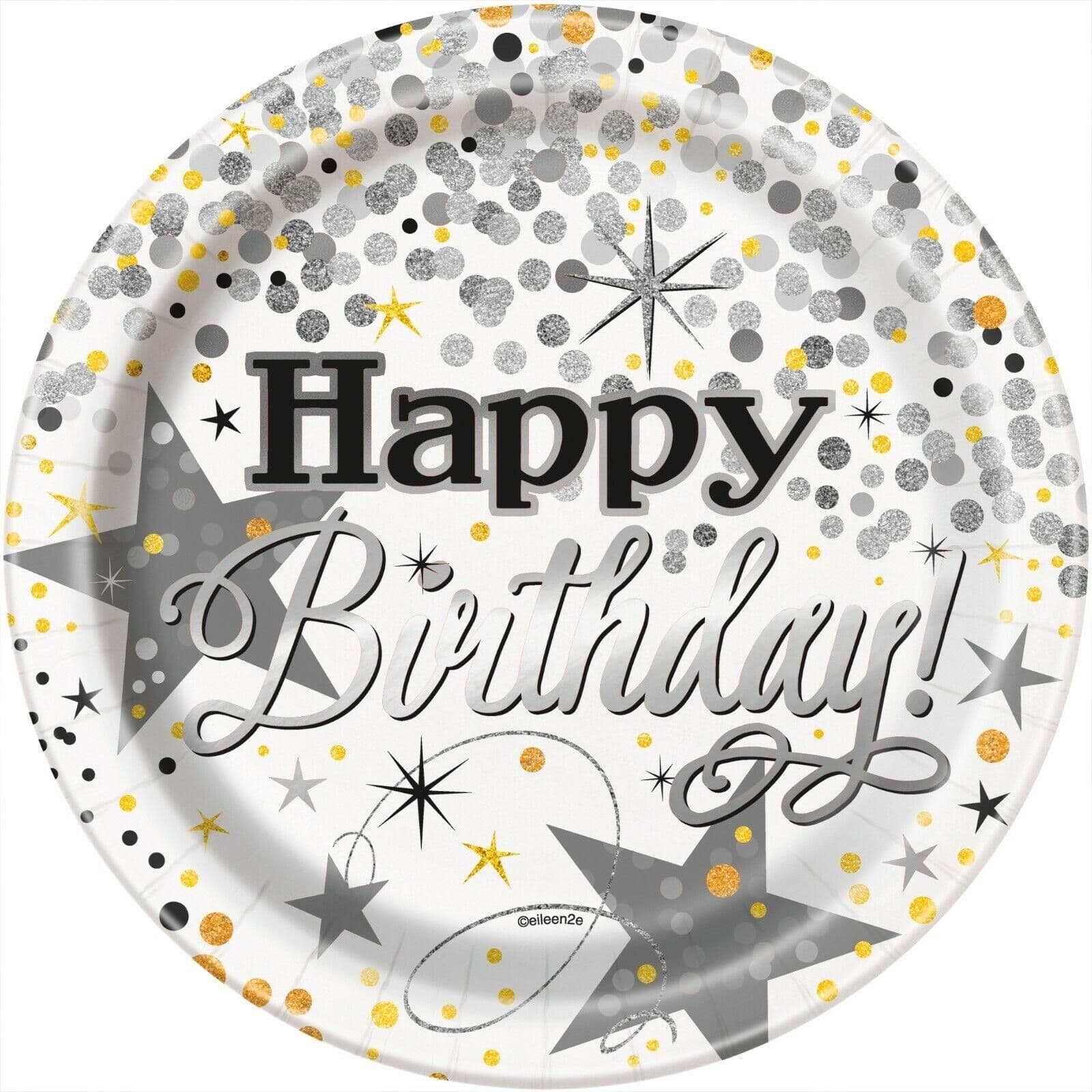 Foil Glitter Birthday Plates