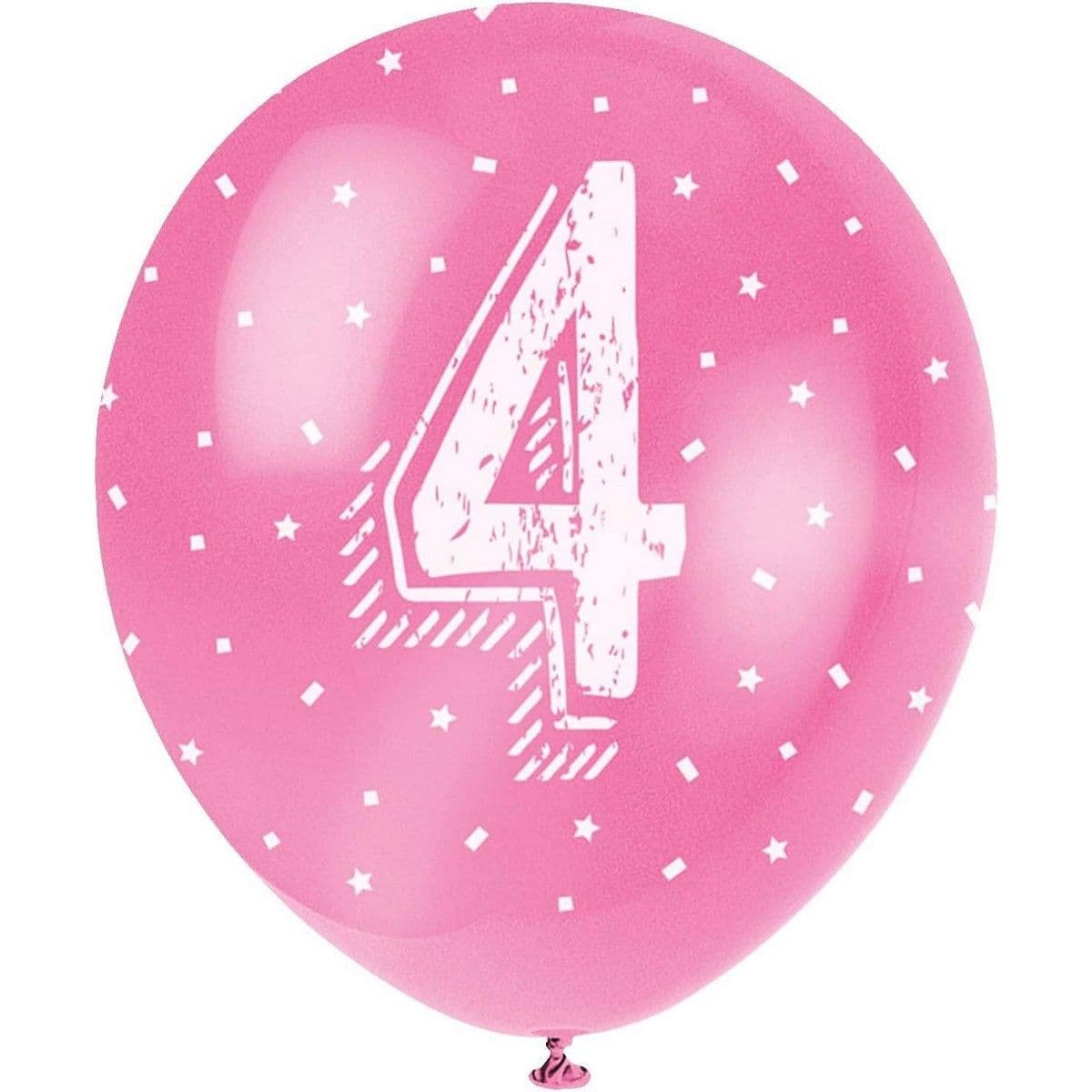 Latex Pearlised 4th Birthday Balloons