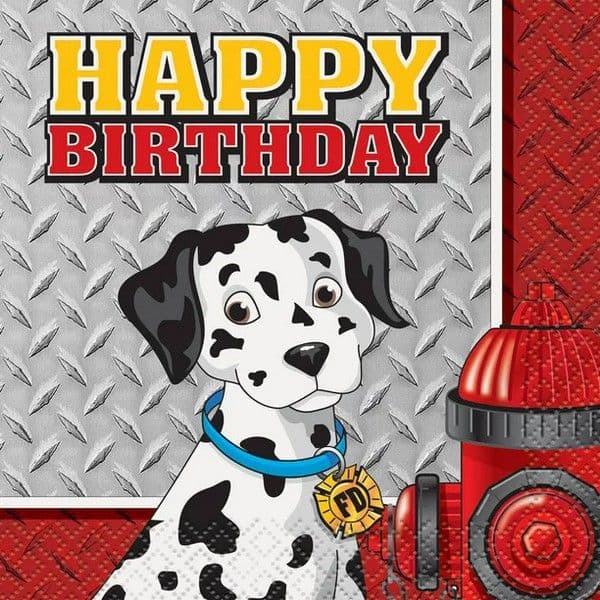 Paper Fire Engine Birthday Disposable Napkins