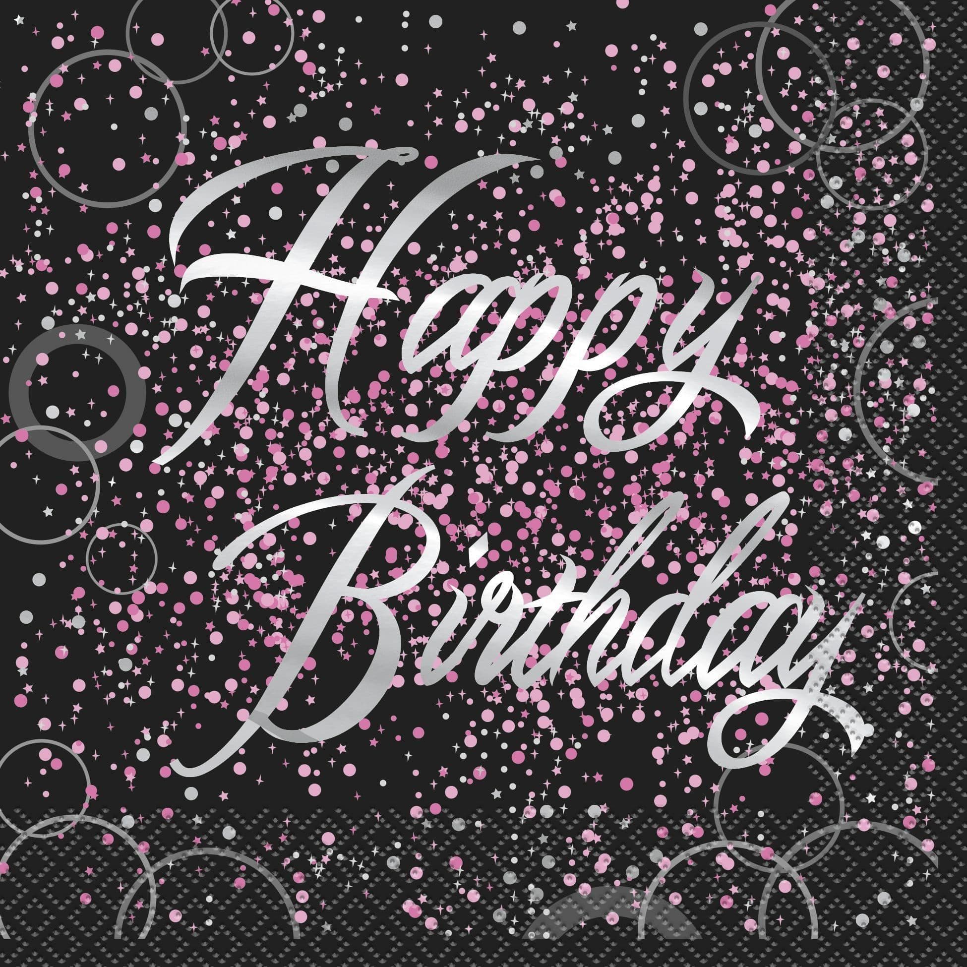 Paper Glitz Happy Birthday Disposable Napkins