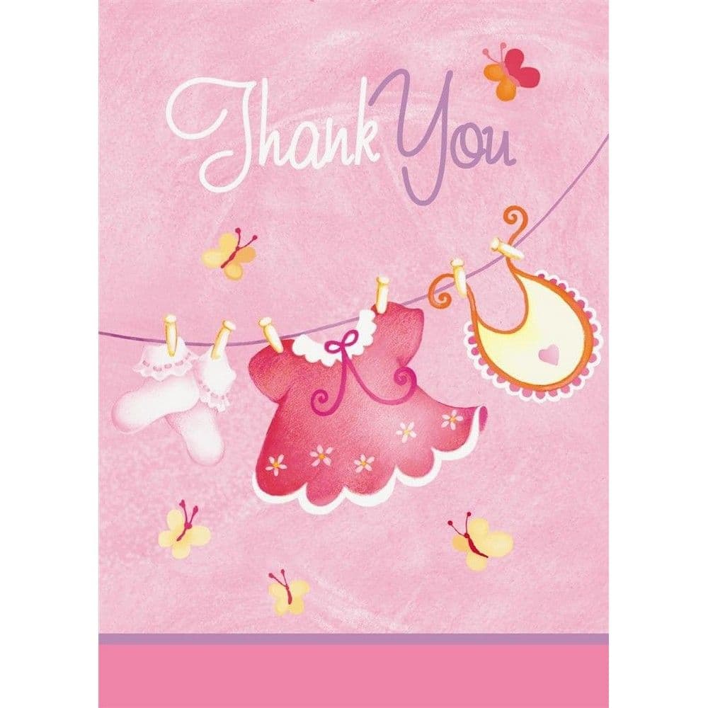 Clothesline Shower Thank You Card