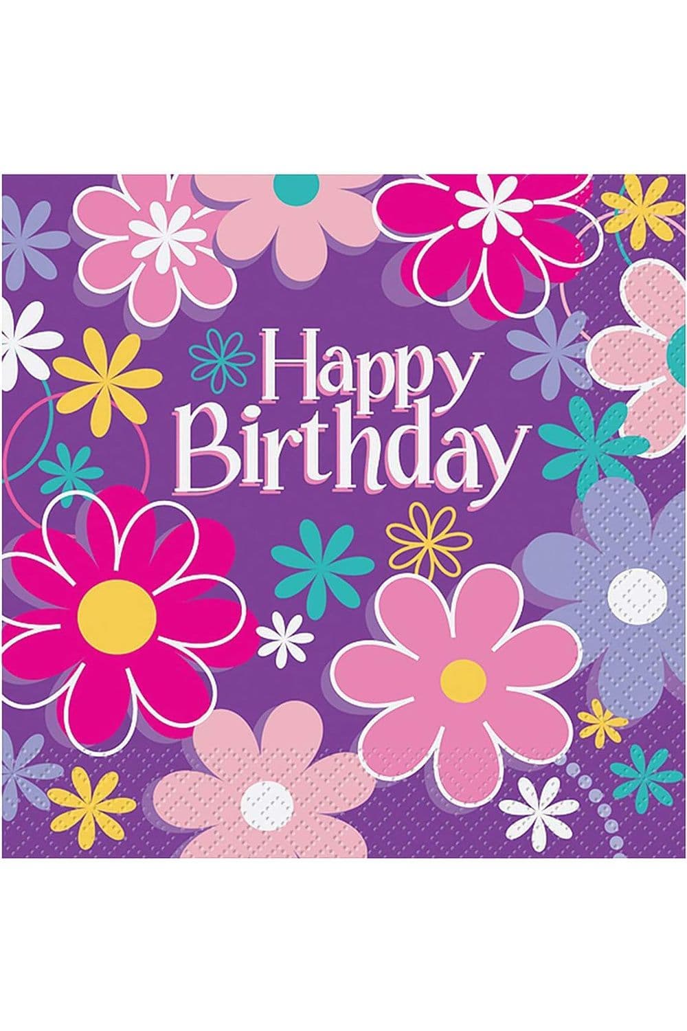 Floral Birthday Disposable Napkins
