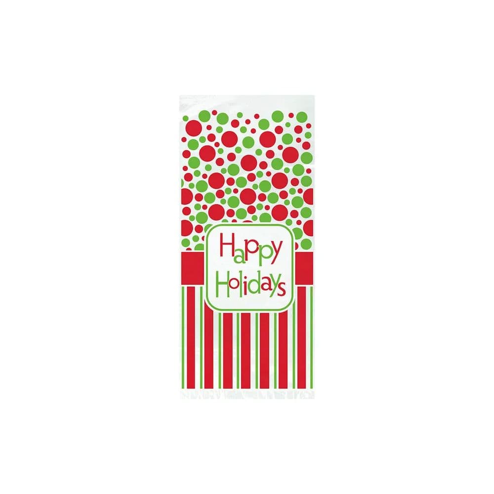 Happy Holidays Cellophane Christmas Bags