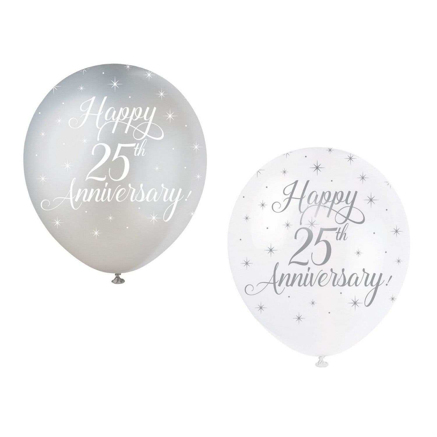 Latex Pearlised 25th Anniversary Balloons