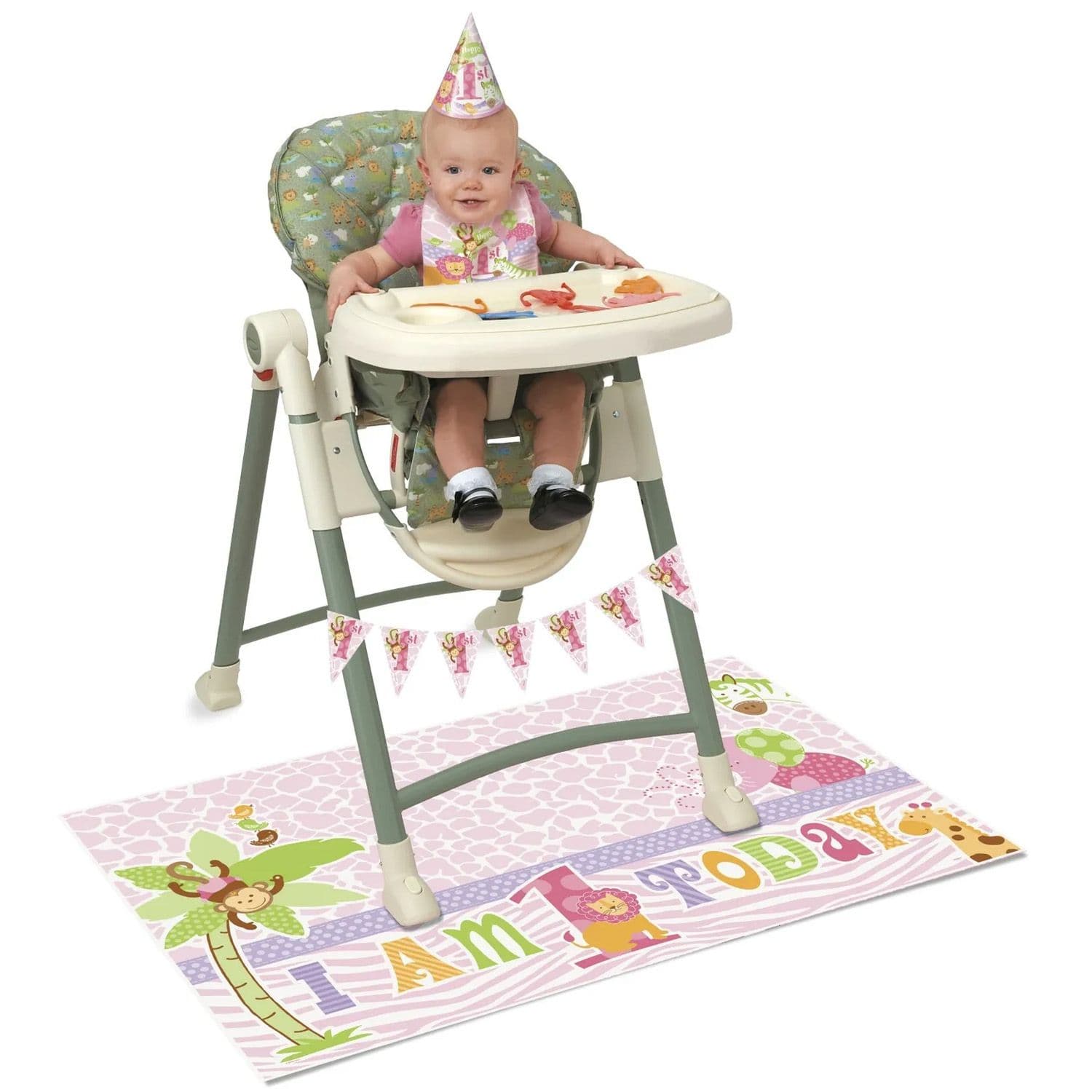 Safari 1st Birthday High Chair Decoration Set