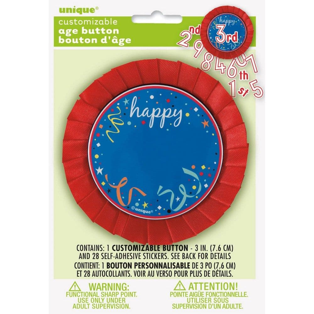 Customisable Happy Birthday Badge Set
