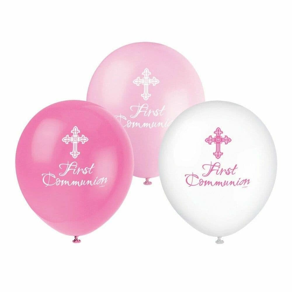 Latex Radiant Cross First Holy Communion Balloons