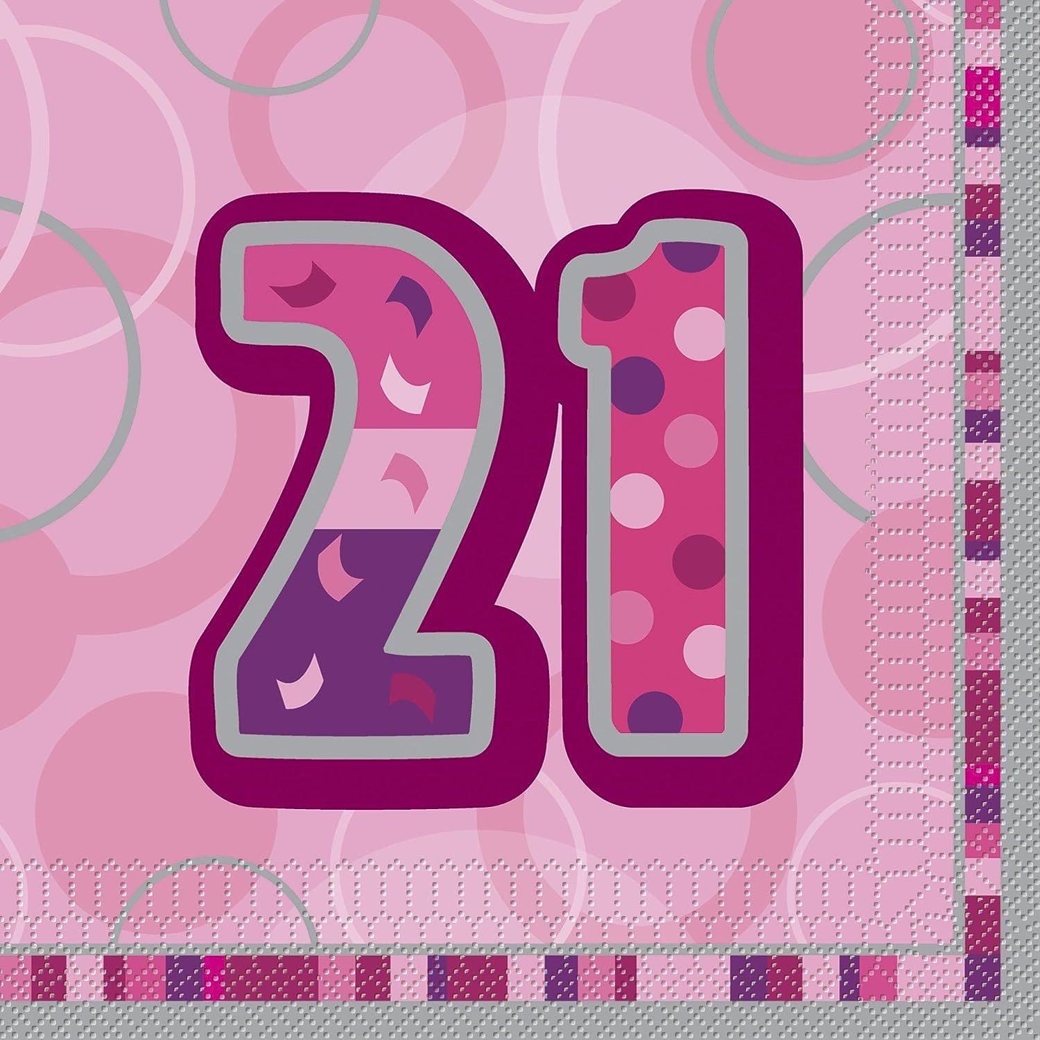 Paper Glitz 21st Birthday Napkins