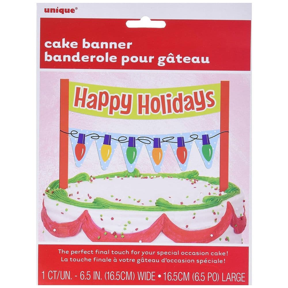 Happy Holidays Bunting Christmas Cake Topper
