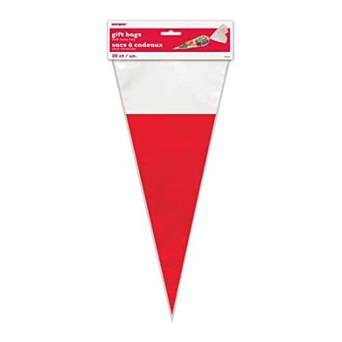 Santa Hat Cellophane Christmas Cone Bags