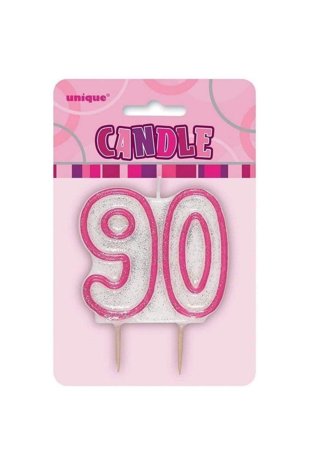 Glitz 90th Birthday Candles