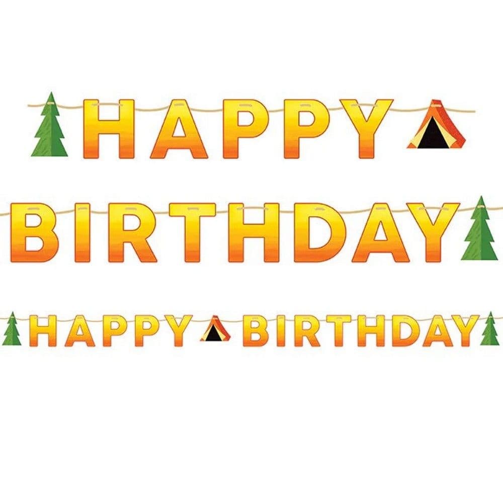 Camp Out Happy Birthday Banner