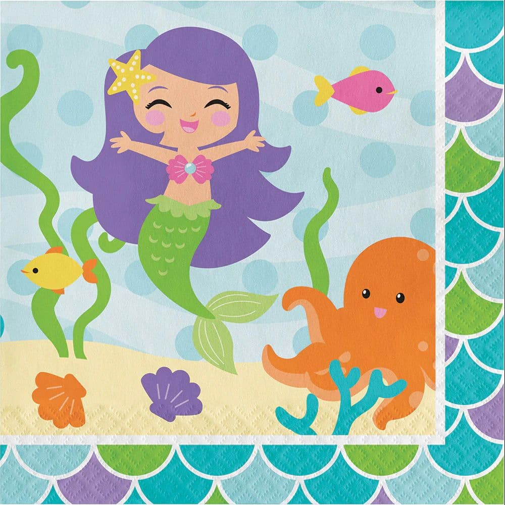 Mermaid Friends Paper Disposable Napkins
