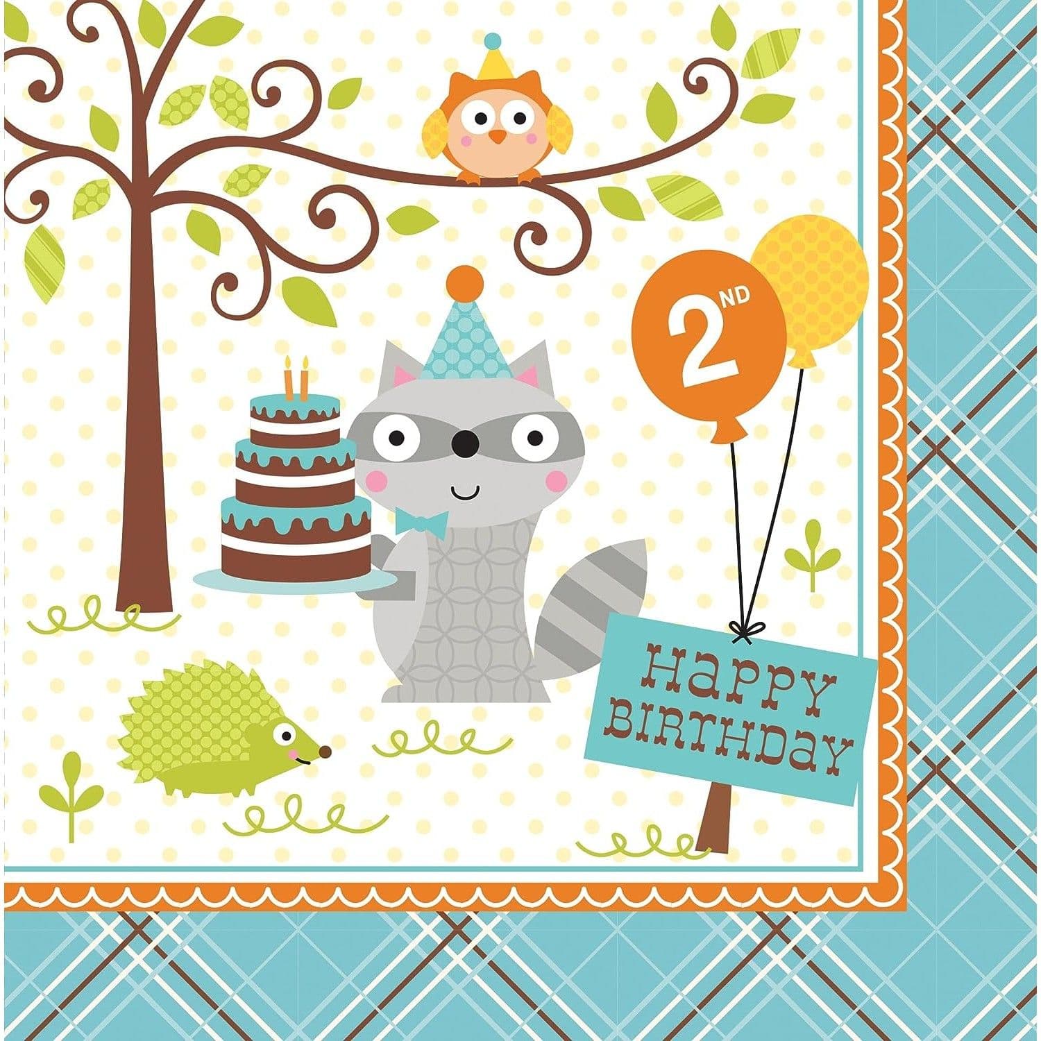 Happi Woodland 1st Birthday Napkins