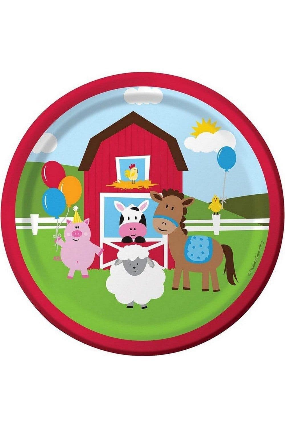 Paper Farm Animals Lunch Disposable Plates